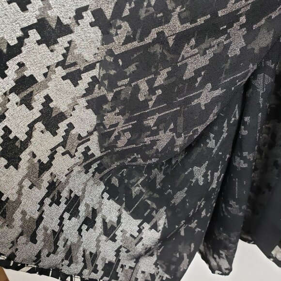 Persona Marina Rinaldi Textured Houndstooth Tunic Long Sleeve Pussybow Size 18 P - Picture 6 of 10